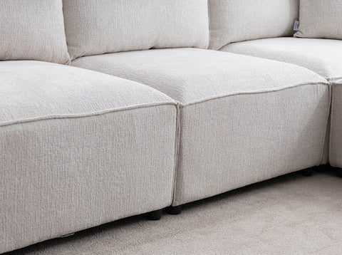 Élégance Chenille Modulable  4+1 Pouf