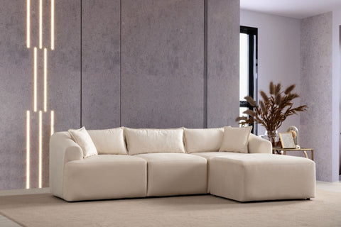Elena Modulable - Velours Blanc cassé